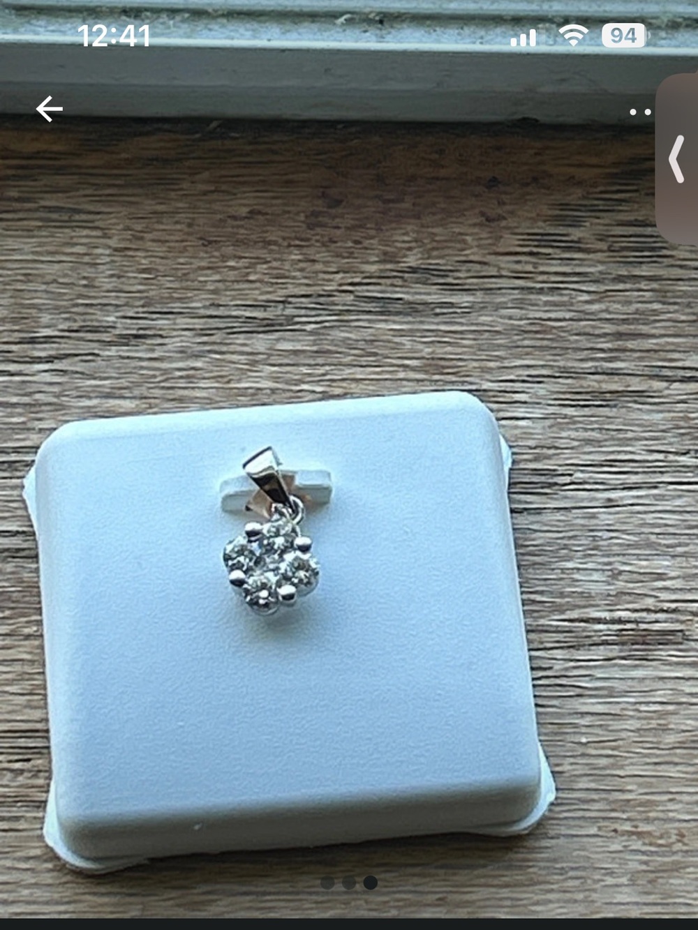 10k white gold Floral Cluster Pendant with Clear Stones - White